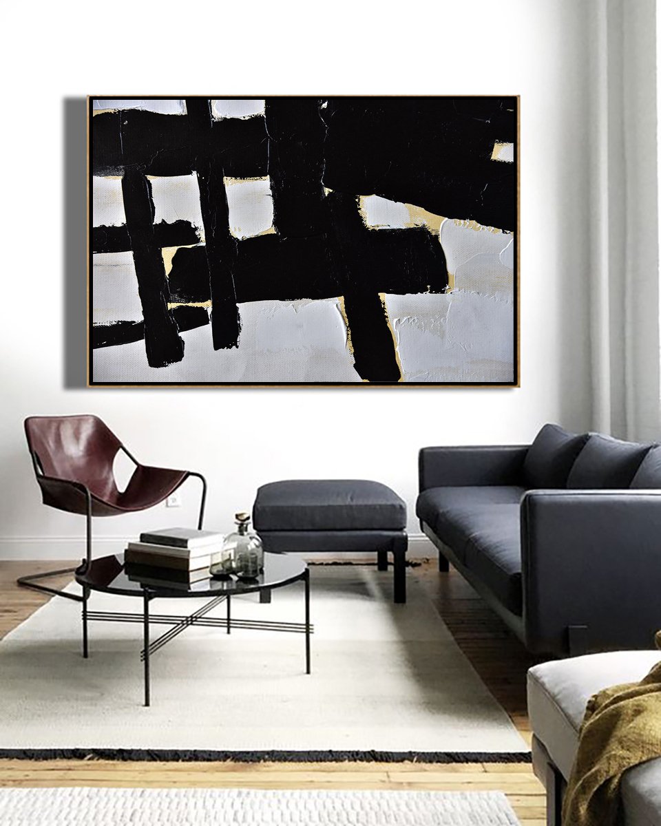 Horizontal Palette Knife Minimalist Art #C26Z - Click Image to Close